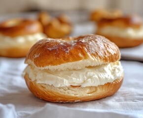Creamy, sweet pastry bun