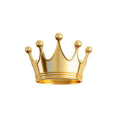 Elegant Gold Crown Icon Symbolizing Royalty and Prestige in a Minimalistic Design on transparent background