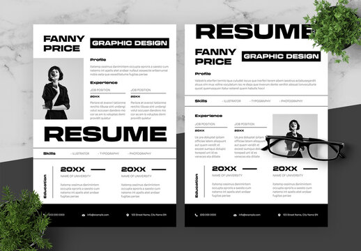 Black And White Resume