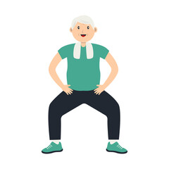 Illustration of Old Pensioner Activity. Vector Cartoon Character. 