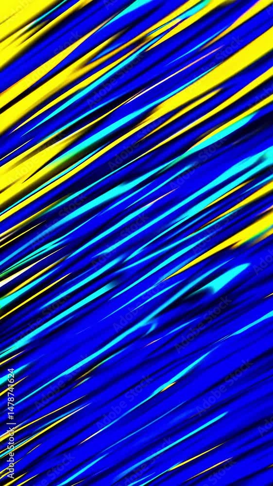 Poster abstract diagonal lines in bright yellow and vibrant blue fill the frame, angled lower left to upper