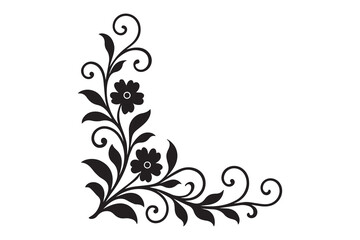 Elegant flower silhouette design with white background