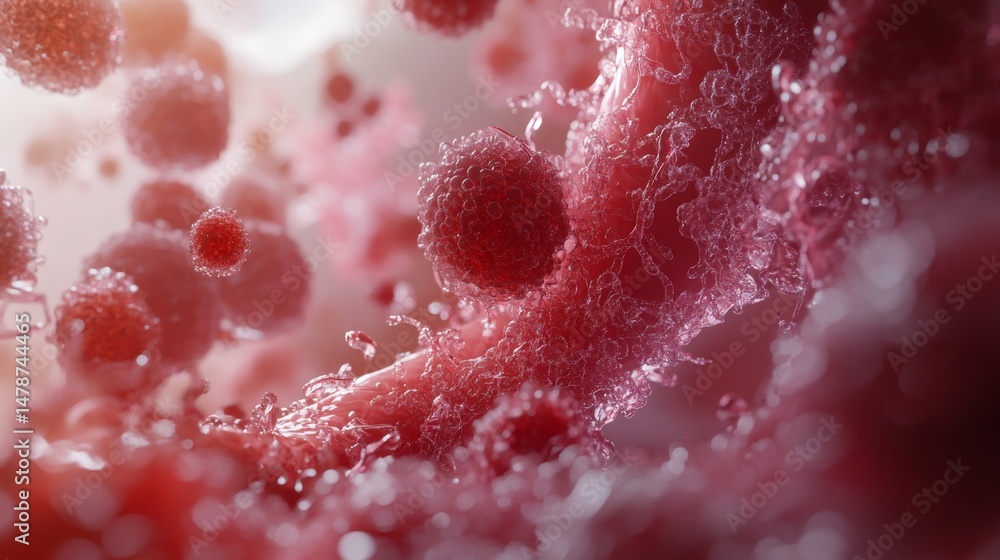 Poster foam cells accumulating in aorta deep photorealistic context