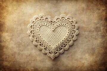 Vintage Heart Lace Valentine's Day Scrapbooking Background