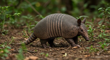 Obraz premium Armadillo Walking in Forest