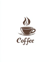 Obraz premium A simple, stylized coffee cup logo with steam