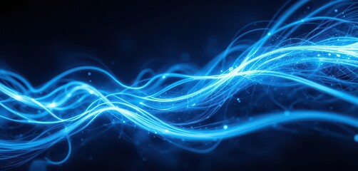 Blue Light Streaks Abstract Energy