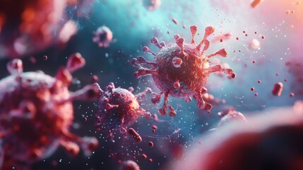 Ultra Detailed Medical Rendering of White Blood Cells and Structure
