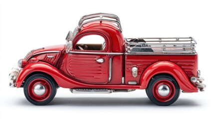 Red vintage pickup truck model