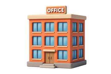 Obraz premium 3D Modern office building in urban setting. transparent background.