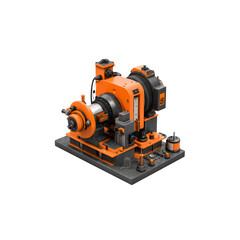Fototapeta premium Industrial Orange and Black Precision Machinery - 3D Render