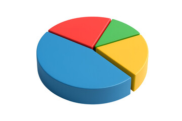 Fototapeta premium 3D Colorful 3D pie chart for data visualization. transparent background.