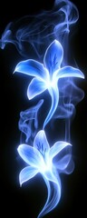 Obraz premium Glowing Blue Floral Vapor