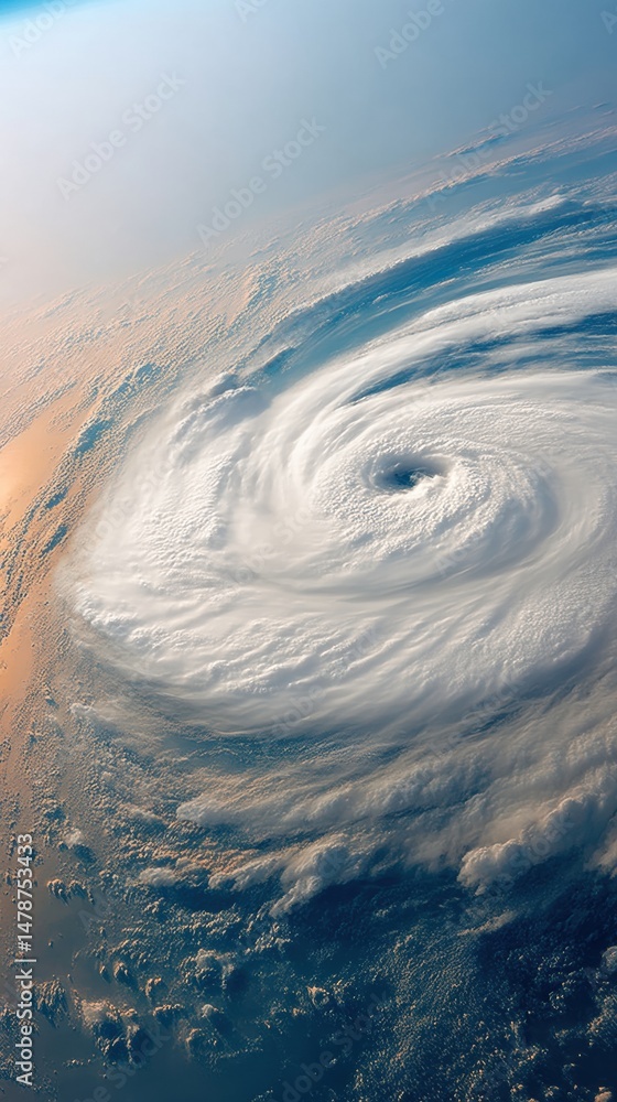 Aufkleber climate crisis insights advanced satellite visualization of massive hurricane system - cutting-edge 