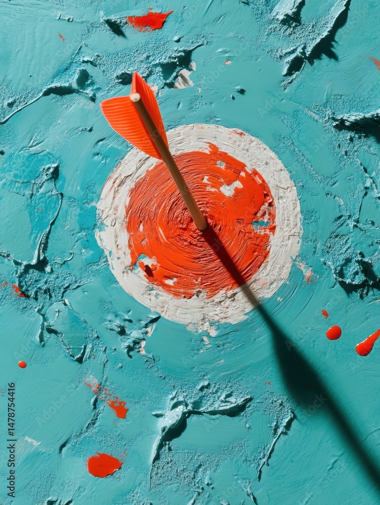 Fototapete precision targeting minimalist archery bullseye concept - dynamic strategic visualization for perfor
