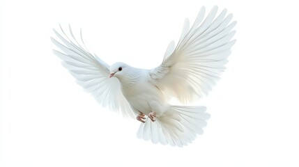 Obraz premium Majestic white dove in flight, symbolizing peace, purity, and freedom
