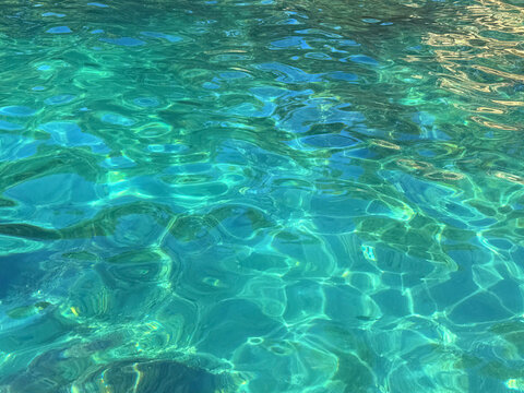 Pure ocean water turquoise blue surface.