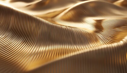 Gold fabric texture with flowing, ribbed patterns.
