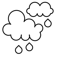 cloud rain icon vector symbol of weather illustration