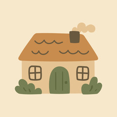 Cottagecore Theme Style Village Home Vector Template
