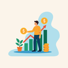 Stock Chart Finance Insurance Vector Template