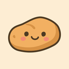 Kawaii Design Style Potato Vector Template