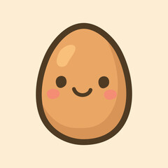 Kawaii Design Style Egg Vector Template