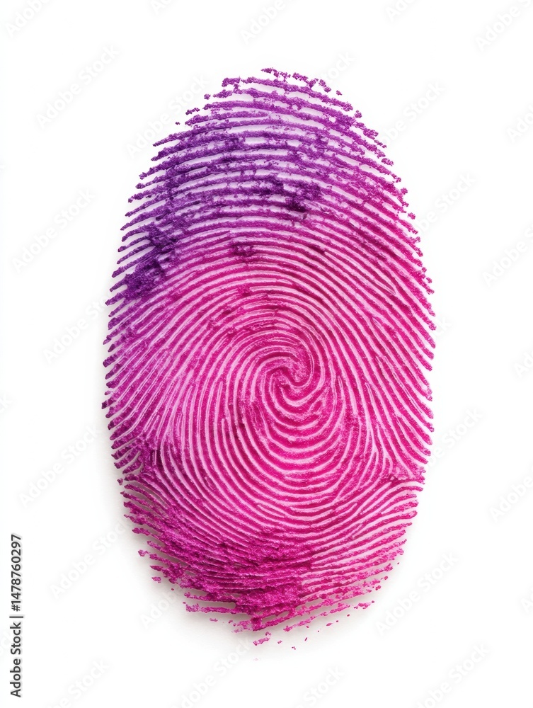 Leinwandbilder Quantum Identity Protection High-Resolution Biometric Fingerprint Visualization in Vibrant Digital Magenta - Next-Gen Cybersecurity and Personal Authentication Innovation