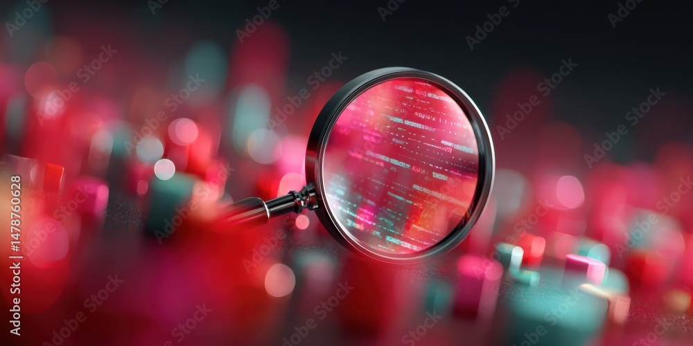 Poster Quantum Data Forensics AI-Powered Cybersecurity Visualization with Dynamic Holographic Magnification - Next-Gen Digital Intelligence Exploration