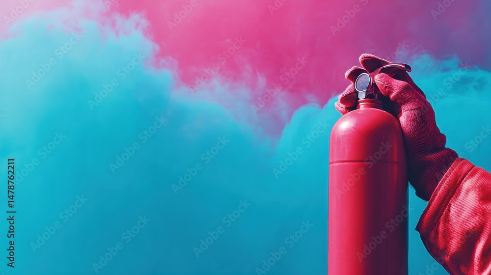 Poster neon emergency response high-visibility safety tech visualization with vibrant color psychology for 