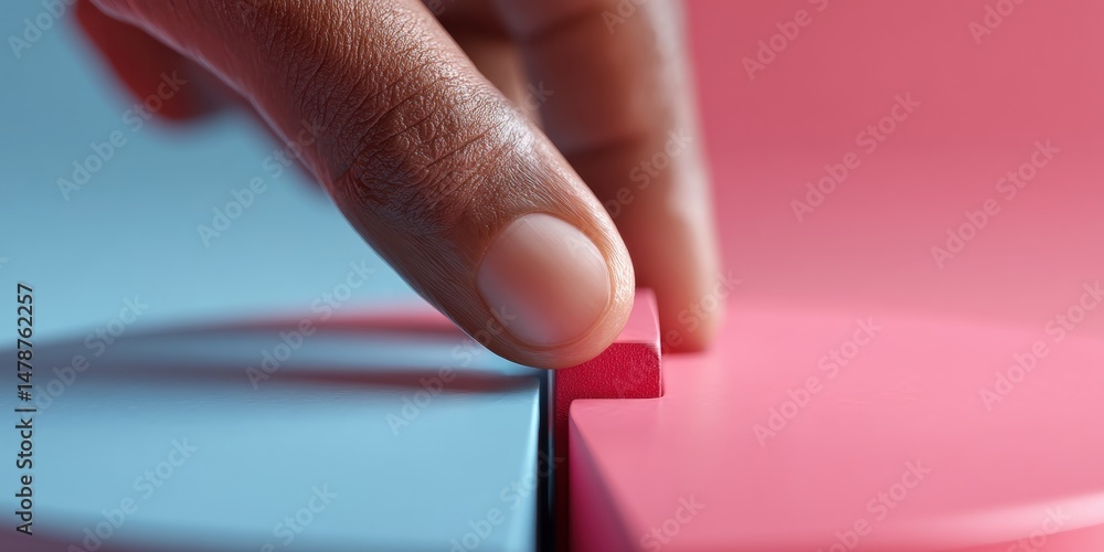 Poster Minimalist Data Strategy Precision Puzzle Solving with Ergonomic Color-Block Design - Next-Gen Business Intelligence and Digital Transformation Visualization