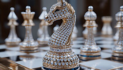 Luxurious jeweled chess piece
