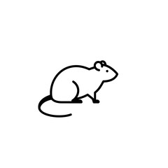 Minimalist Rat Illustration: Vector Icon for Design