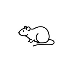 Minimalist Mouse Line Art: Rodent Illustration for Design