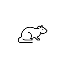 Minimalist Rat Icon: Rodent Outline Illustration
