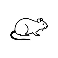 Minimalist Rat Line Art on White Background