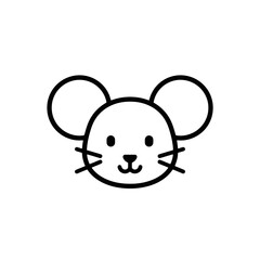 Mouse Icon - Minimalist Line Art Illustration