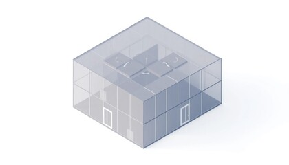 Innovative sustainable building design with architectural transparency and adaptive ventilation system integration