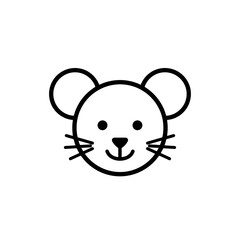 Minimalist Mouse Icon: Cute Animal Vector Illustration