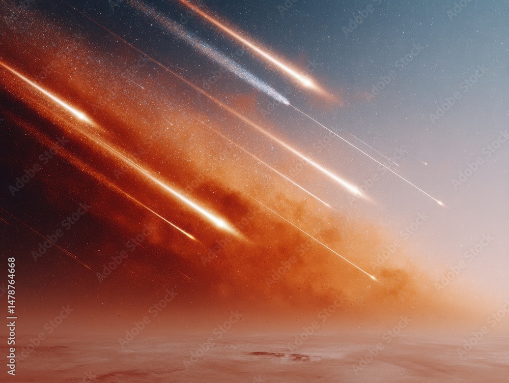 Poster cosmic spectacle cinematic meteor shower visualizing astronomical wonder - ultra hd celestial event 