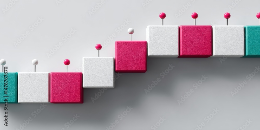 Aufkleber Minimalist Progress Visualization Gradient Step Tracking for Agile Project Management - Interactive Digital Workflow Optimization and Strategic Performance Mapping