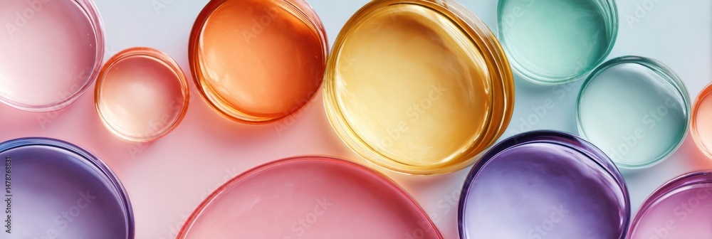 Aufkleber Fluid Symmetry Gradient Circles in Soft Tech Design - Innovative Digital Branding Aesthetic for Modern Creative Industries and Wellness Marketing