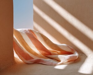 Ethereal Textile Design Minimalist Soft-Fold Aesthetic Exploring Organic Luminosity and Tranquil Architectural Light Composition