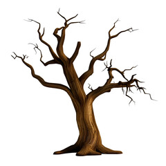 3D Dead Tree Isolated on Transparent Background