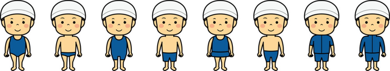 ジェンダーレス水着の男女の子供