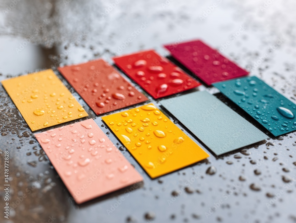 Poster Chromatic Water Droplet Minimalism Dynamic Color Palette Exploration for Creative Branding and Design Innovation in Modern Visual Communication