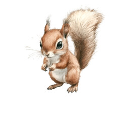 Obraz premium Playful squirrel gathering nuts forest illustration natural habitat close-up wildlife concept