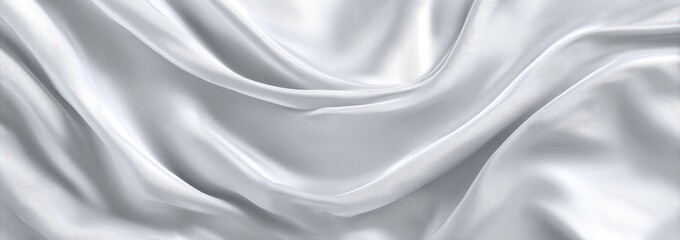 Fototapeta premium Closeup view of smooth light gray fabric folds.