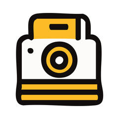 Instant Camera Vector Icon – Retro Polaroid Style Device for Quick Photo Printing