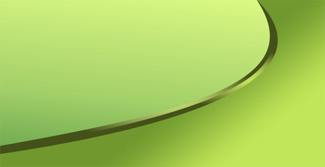 composition of empty space, curved lines and geometric abstract fields with gradations of green as background inspiration for visual communication design